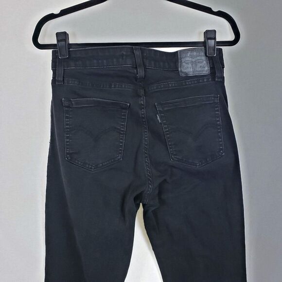 Levi's Womens 726 Flare Jeans Black Size 31 Dark Academia Dark Bohemian Rocker - Picture 6 of 12